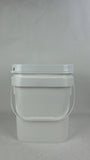 White Square Bucket Pails With/Without Lid 15L Storage Food Liquid