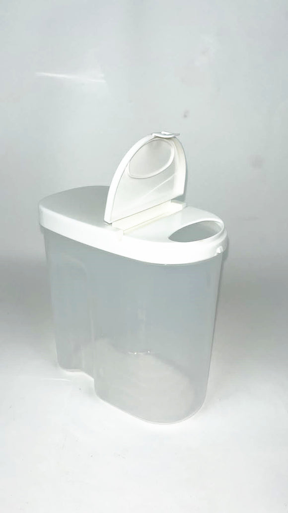 Jug Clear White Plastic with Pour Mouth and Clip Lock