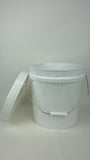 White Round Bucket Pails With/Without Lid 15L Storage Food Liquid