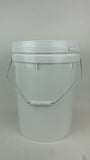 White Round Bucket Pails With/Without Lid 20L Storage Food Liquid