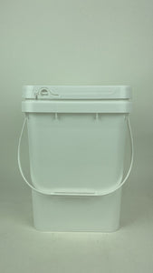 White Square Bucket Pails With/Without Lid 10L Storage Food Liquid
