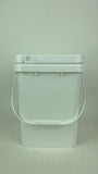White Square Bucket Pails With/Without Lid 10L Storage Food Liquid