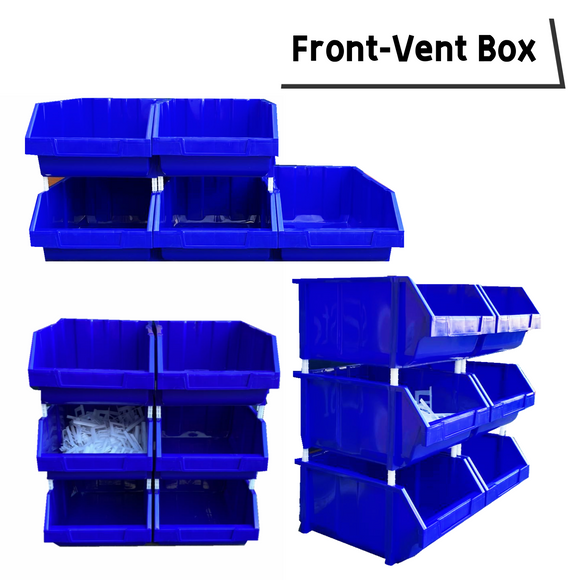 Front-Vent Stackable Industrial Heavy Duty Spare Parts Storage Toy Box YWBKA6
