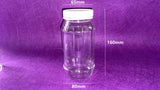 650ml ROUND Plastic Clear PVC Jars w Lid White Tamper Evident Screw Cap