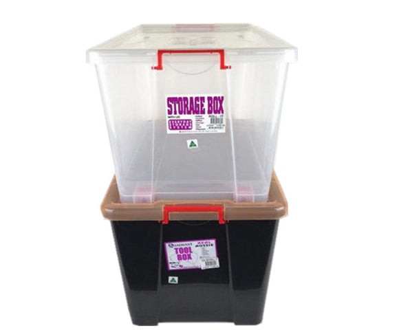 55L Plastic Wheel Storage Box w Lid Container #4705