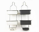 2 Tiers Metal Plastic Hanging Shower Caddy Dark Grey/White CRM1010