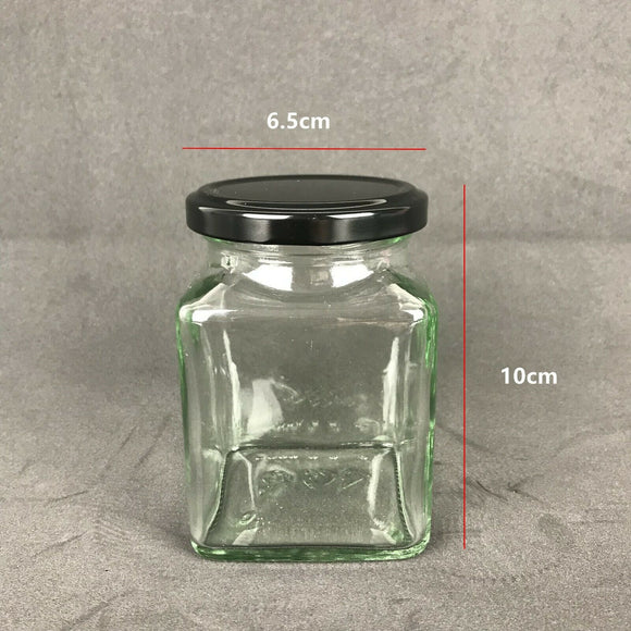 375ml Flint Glass Square Spice Jars Food Jar Twist On Lid 1891-FL(PD-137)