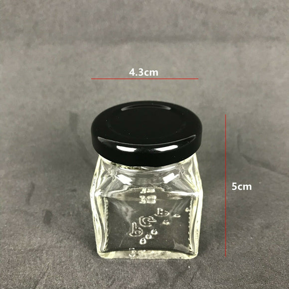 50ml Super Flint Glass Square Spice Jars Mini Jars Twist On Lid 1569-FL(PD-40)