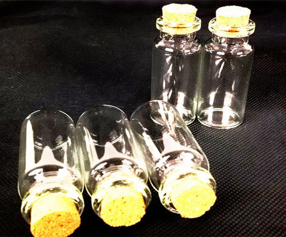 40pcs Glass Mini Bottle 5cm (H) w Cork Lid Craft Bottle YW