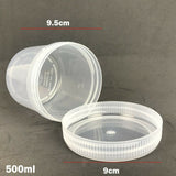 250ml 500ml Plastic Clear PP Round Jar 95mm Diameter Screw Lid Food Storage Box